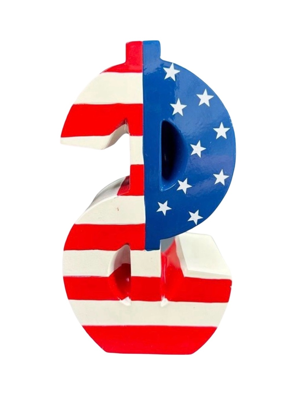 American Flag Ceramic Piggy Bank - Picture 4 of 7